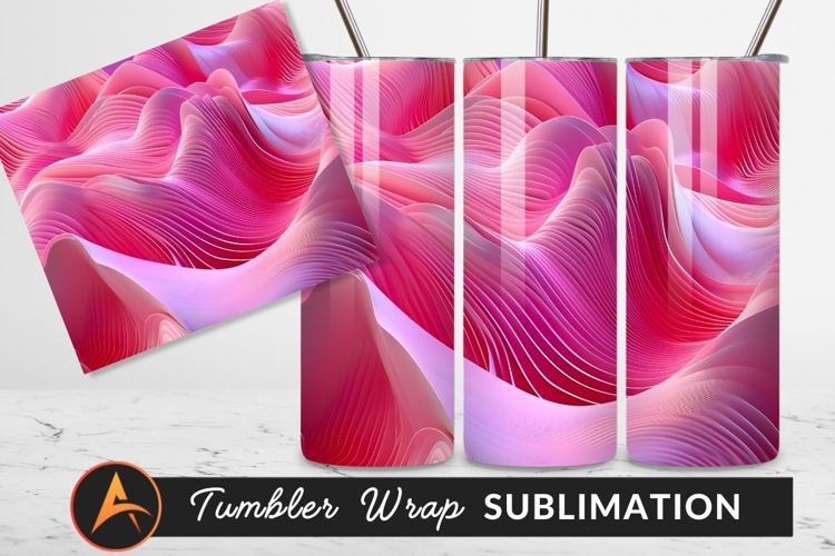 Abstract Pink Waves Tumbler Png Background