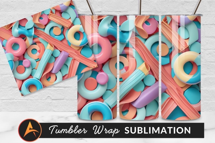 Pastel Geometric Shapes Tumbler Png Background