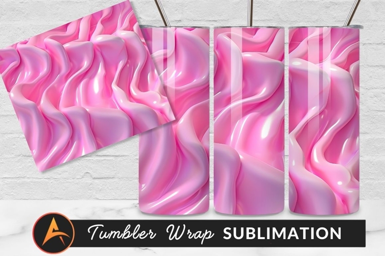 Pink Glossy Fluid Waves Tumbler Png Background