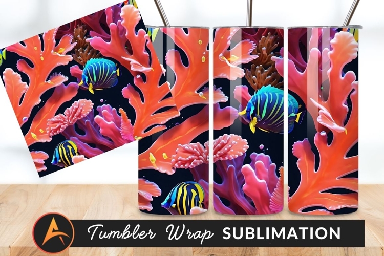 Vibrant Coral Reef Fish And Coral Scene Tumbler