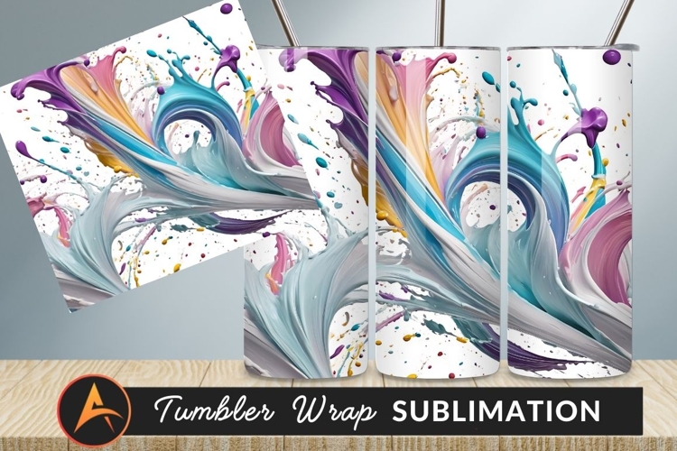 Colorful Paint Splashes Isolated On White Background