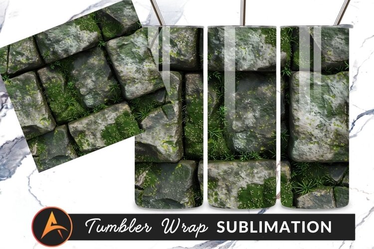 Moss Covered Stone Blocks Tumbler Png example image 1
