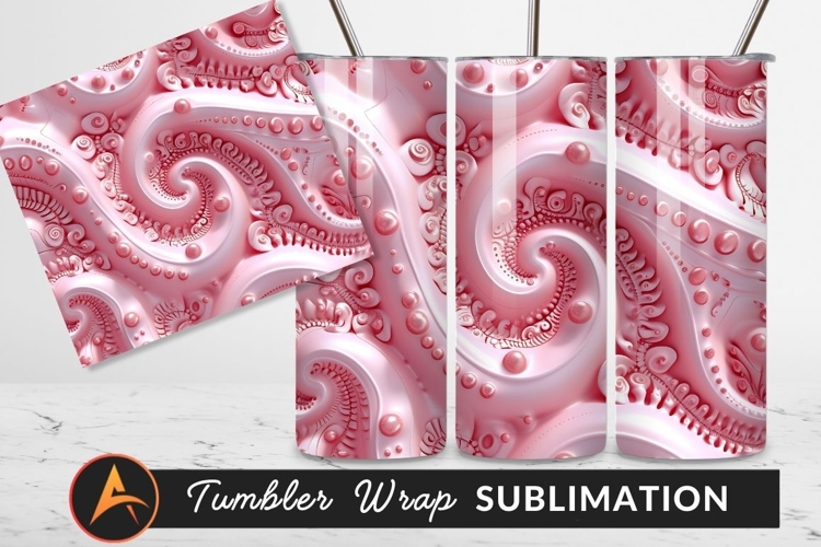 Pink Swirls And Spheres Tumbler Png