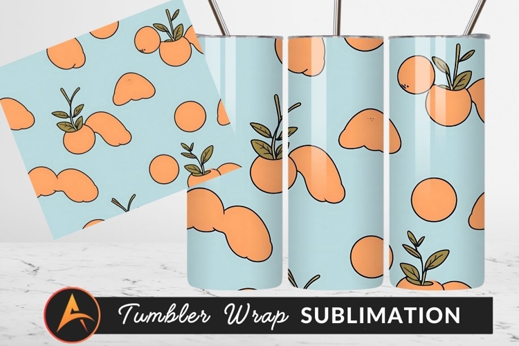 Fun Orange Fruits And Plants Pattern Tumbler