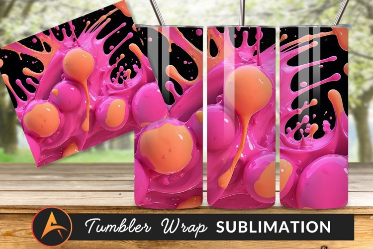 Vibrant Pink And Orange Paint Explosion Design
