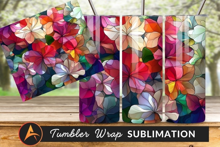 Abstract Floral Pattern Tumbler Png Design