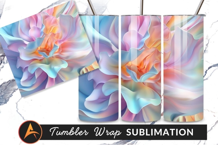 Abstract Pastel Flower Petals Tumbler Png