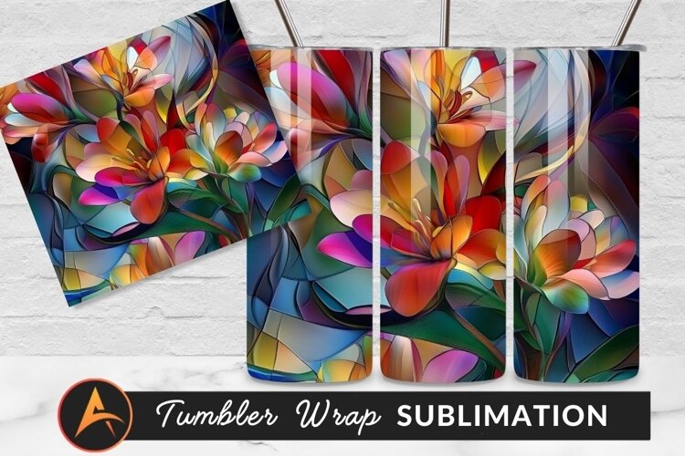 Abstract Colorful Flowers Modern Digital Art example image 1