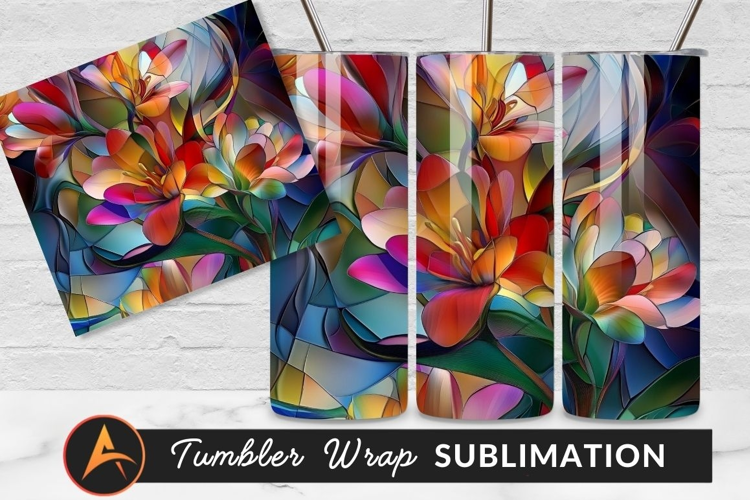 Abstract Colorful Flowers Modern Digital Art