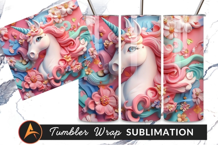 Floral Unicorn Illustration Background For Tumbler Png