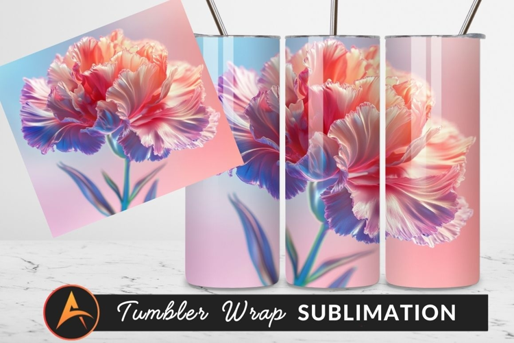 Iridescent Carnation Flower Tumbler Png Image