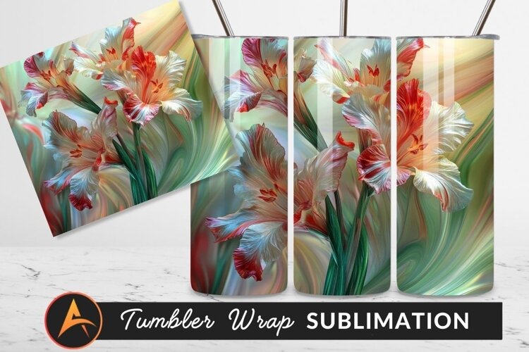 Striped Lily Floral Art Digital Illustration example image 1