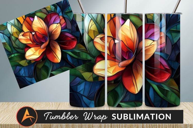 Abstract Flower Illustration Tumbler Png Design