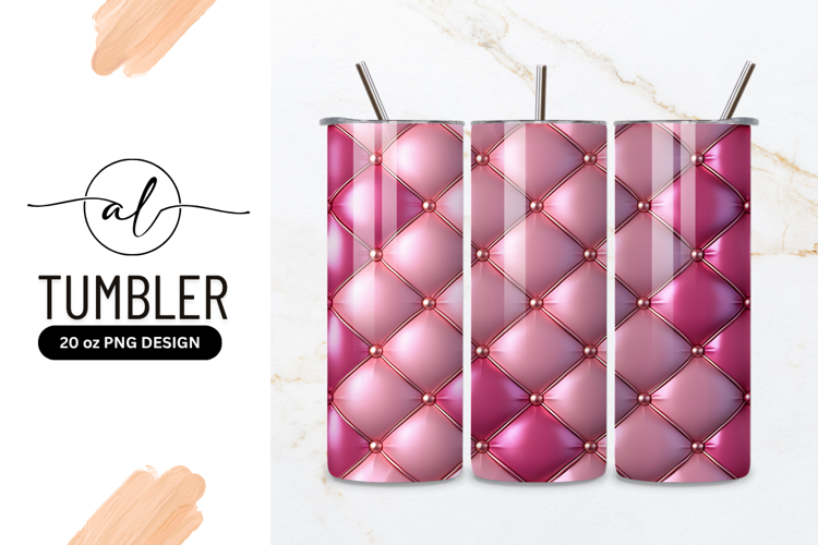 Pink Quilted Leather Texture With Rose Gold Trim