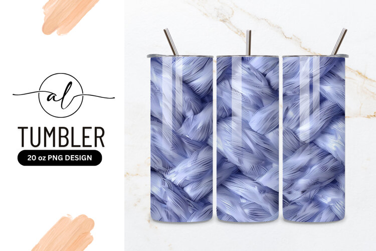 Interwoven White Fiber Texture Seamless Pattern Tumbler Png example image 1