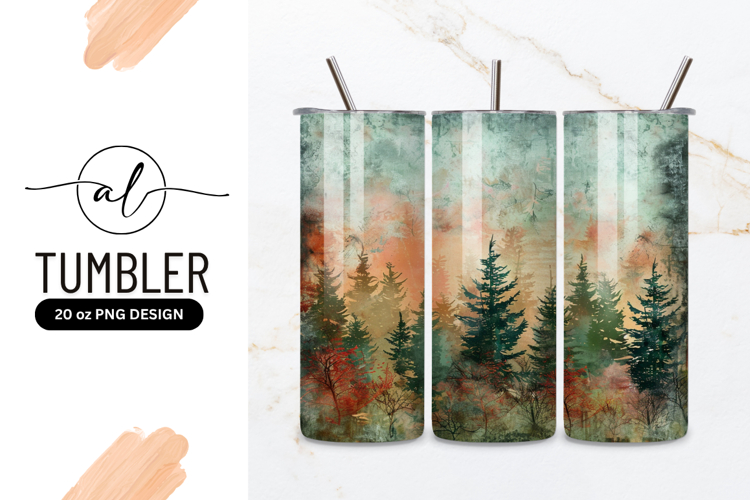 Textured Autumn Forest Background Digital Illustration