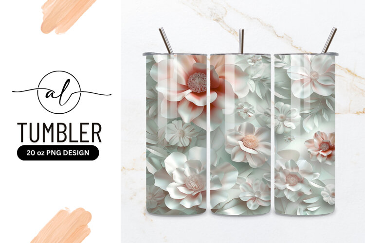 Pale Pink And White Paper Flowers Art example image 1