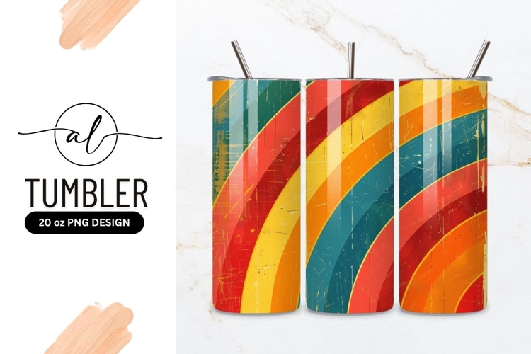 Retro Rainbow Arcs with Scratched Texture in Vibrant Colors