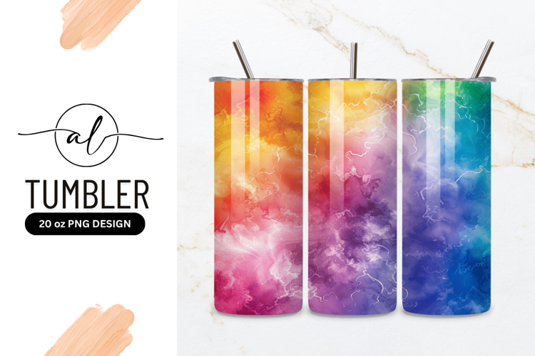 Rainbow Watercolor Texture Tumbler Png Background