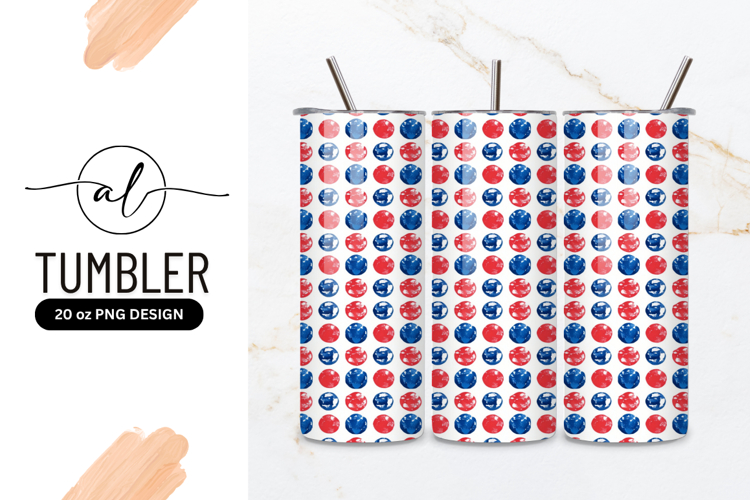 Red And Blue Polka Dot Pattern Tumbler Png