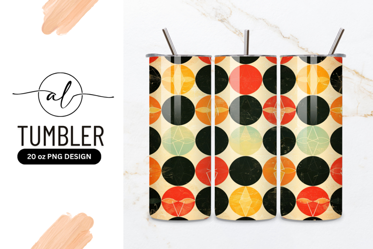 Retro Circular Geometric Pattern Vintage Style Design