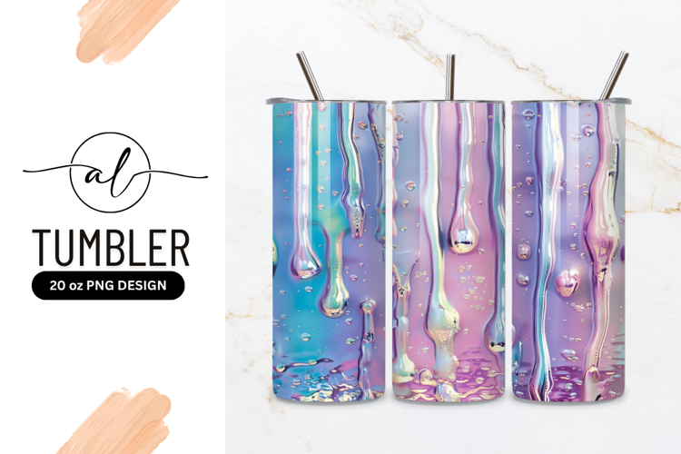 Iridescent Liquid Abstract Texture Tumbler Png