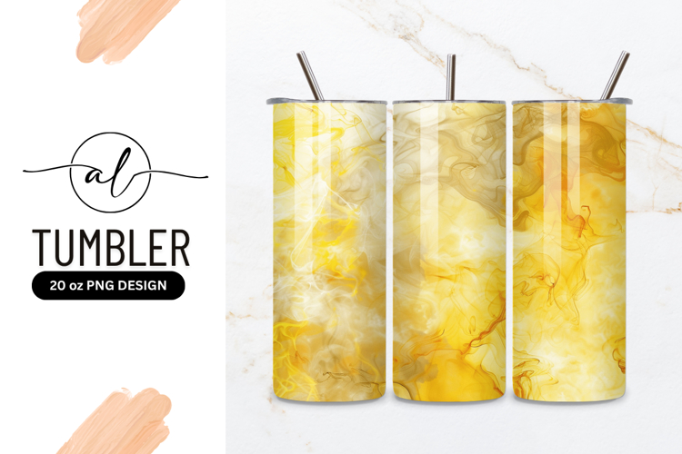 Golden Swirls Elegant Liquid Art Background Tumbler Png
