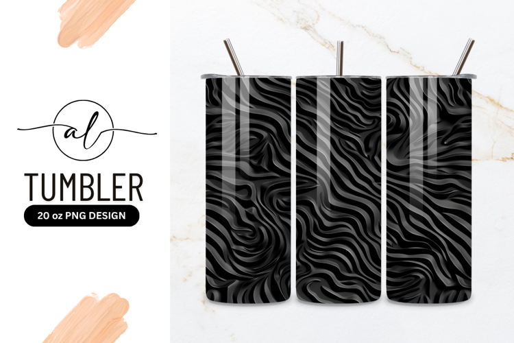 Black Wavy Lines Abstract Tumbler Png Background