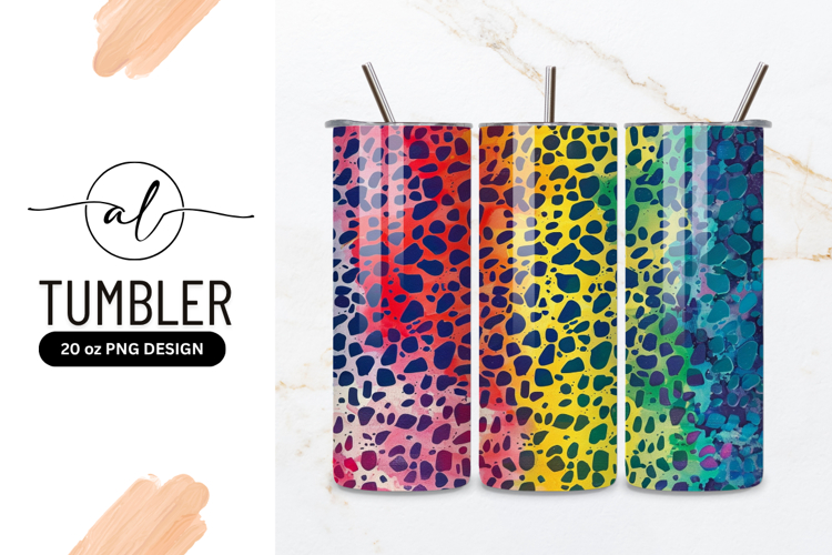 Abstract Rainbow Pattern with Dark Blue Spots on a Textured
