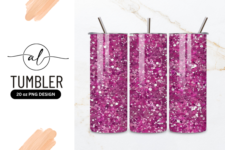 Pink Glitter Texture Background with Sparkles and Dots