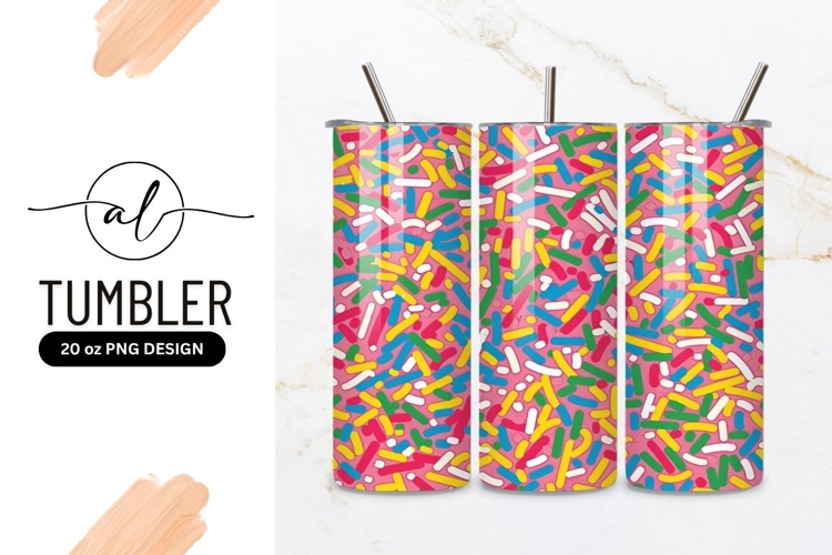 Colorful Sprinkles on Pink Background Seamless Pattern
