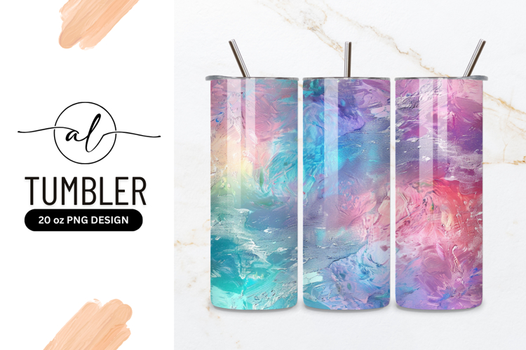 Abstract Painted Texture with Pastel Hues of Pink Blue