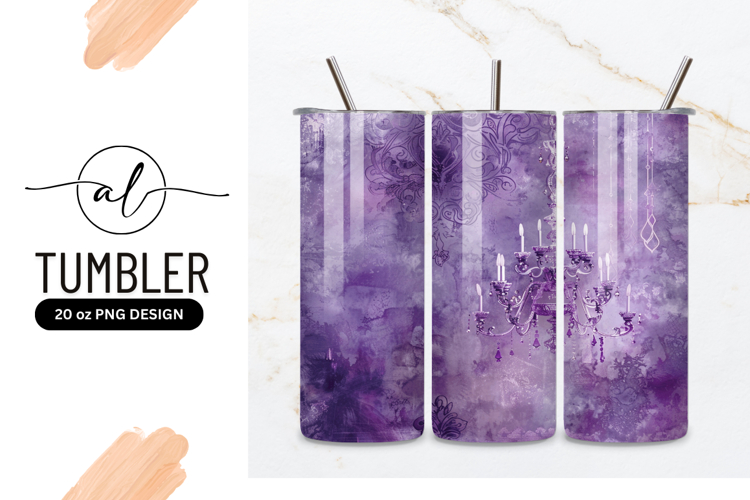 Purple Chandelier Illustration on Textured Background