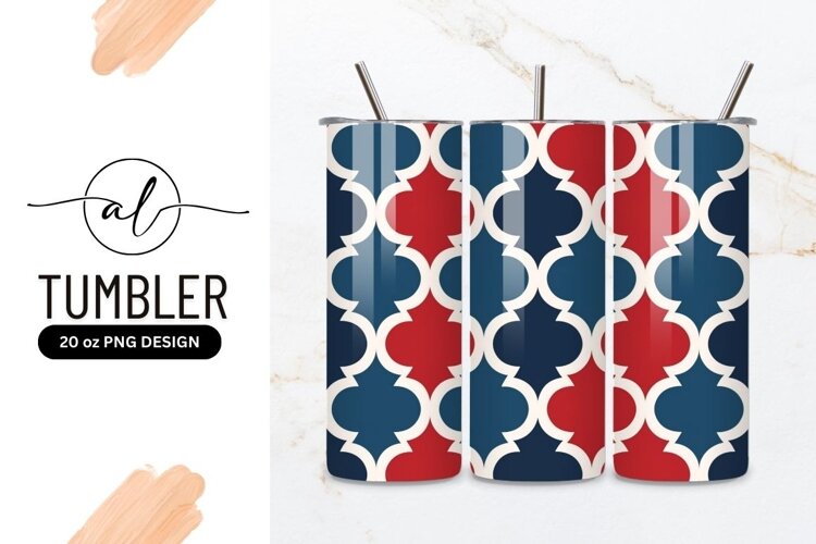 Vintage geometric tumbler design example image 1