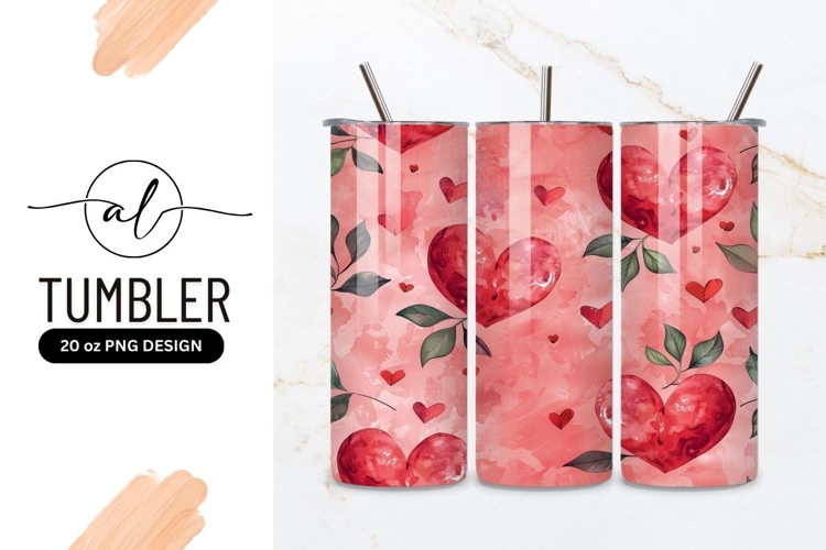 Romantic heart pattern tumbler design