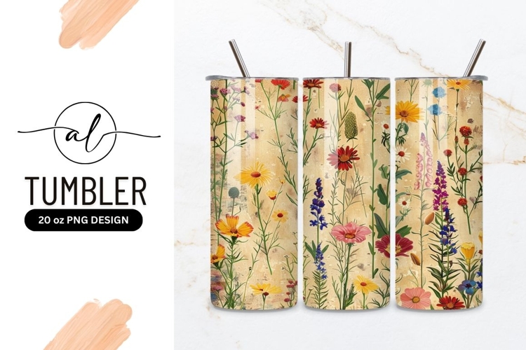 Wildflower meadow tumbler design