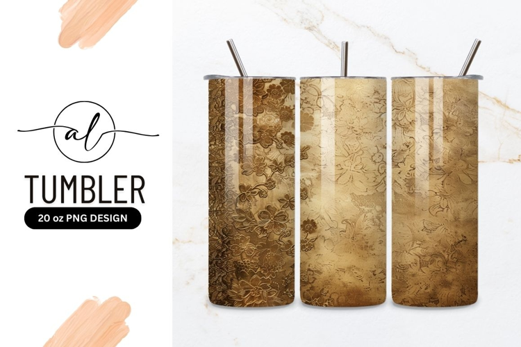 Antique golden floral tumbler design