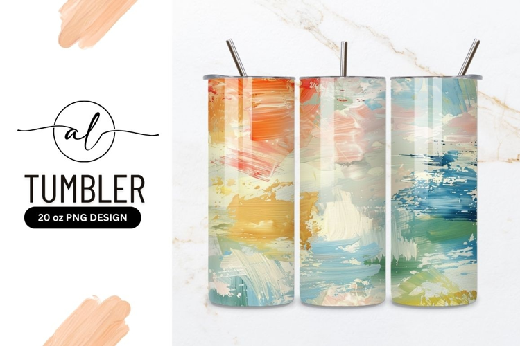 Abstract colorful tumbler design