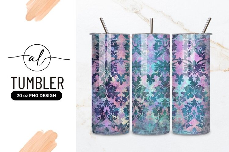 Elegant damask pattern tumbler design example image 1