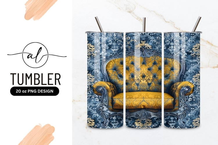 Vintage velvet armchair tumbler design
