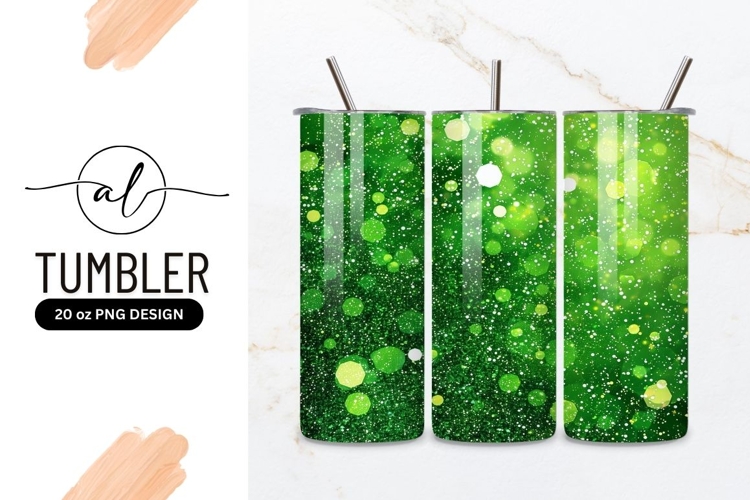 Vibrant green bubble tumbler design
