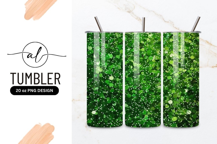 Green confetti tumbler design