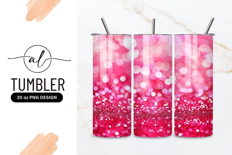 Pink bokeh tumbler design