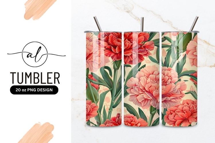 Vibrant floral tumbler design
