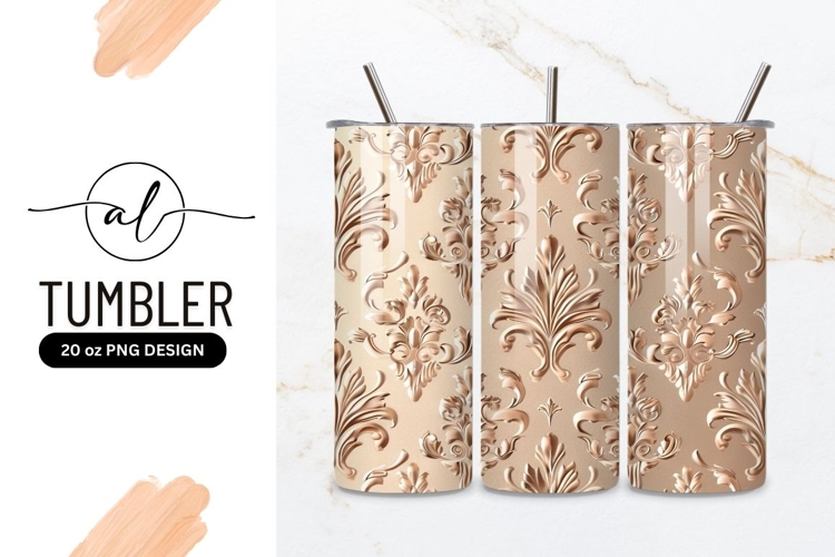 Elegant baroque tumbler png design