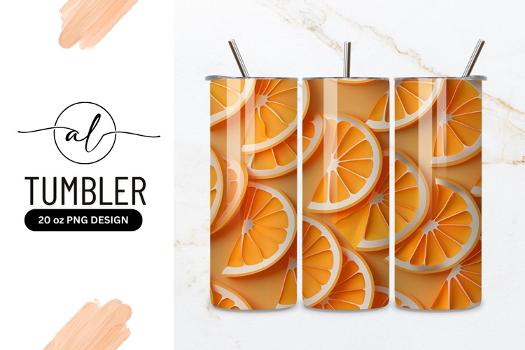 Bright orange slices tumbler design