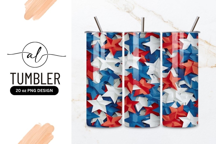 Patriotic stars tumbler design