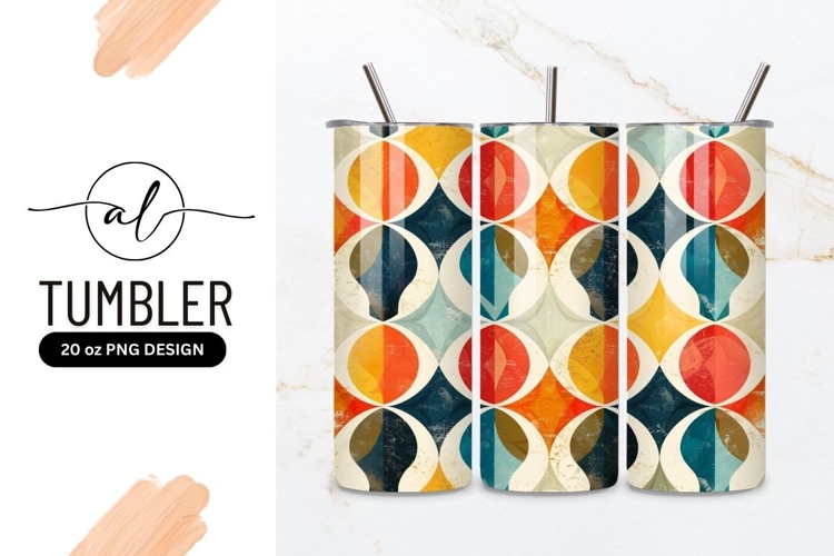 Vibrant geometric tumbler design