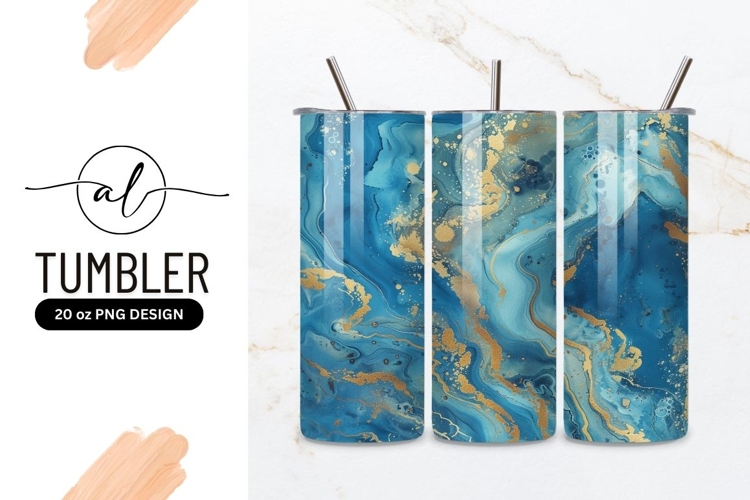 Blue marble tumbler png design