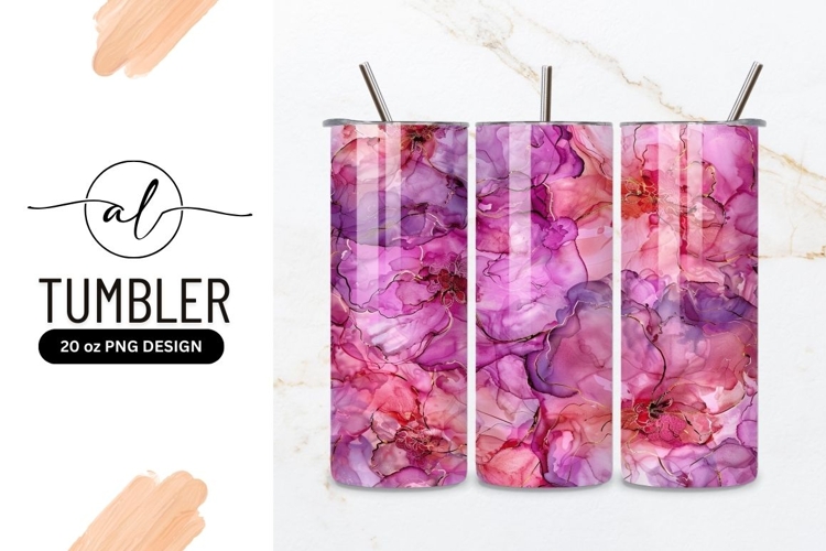 Elegant floral tumbler png design